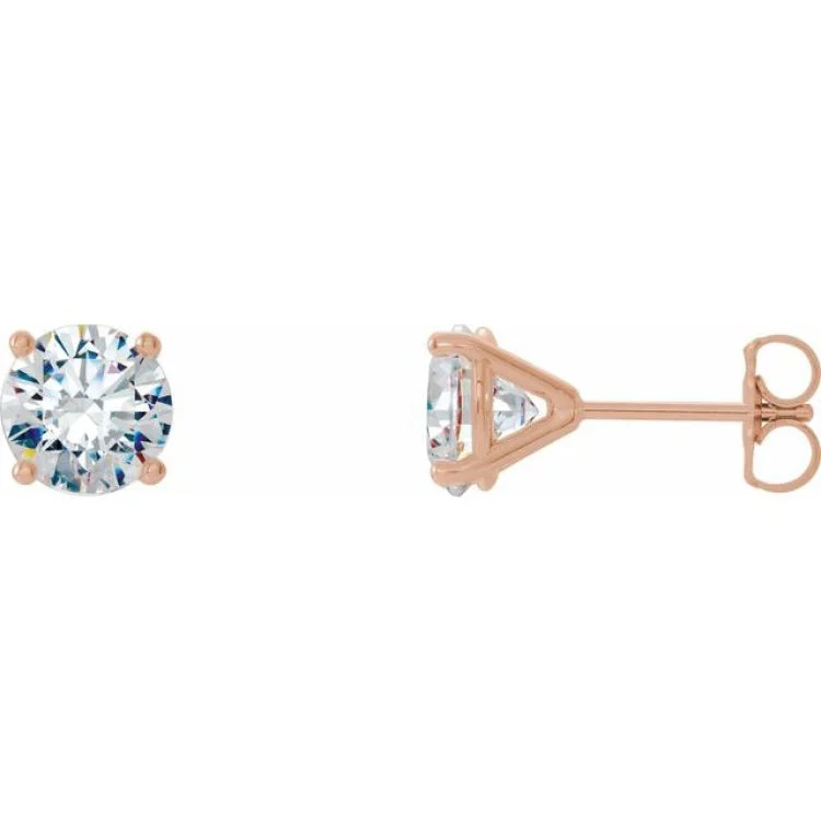 Ladies aquamarine earrings-14K Rose 1 CTW Natural Diamond Cocktail-Style Earrings