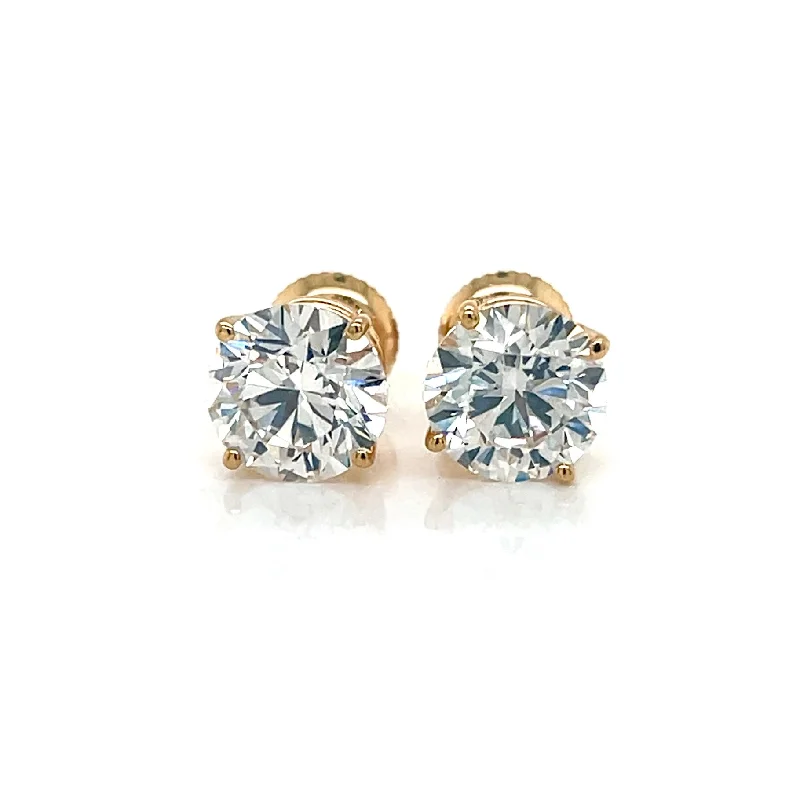 Ladies dangle earrings-3CT Diamond Stud Earrings