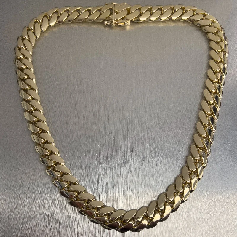 Ladies silver chain necklace-14k Yellow Gold Miami Cuban Link 15.6mm Chain Necklace 407.8g 22" HEAVY HUGE