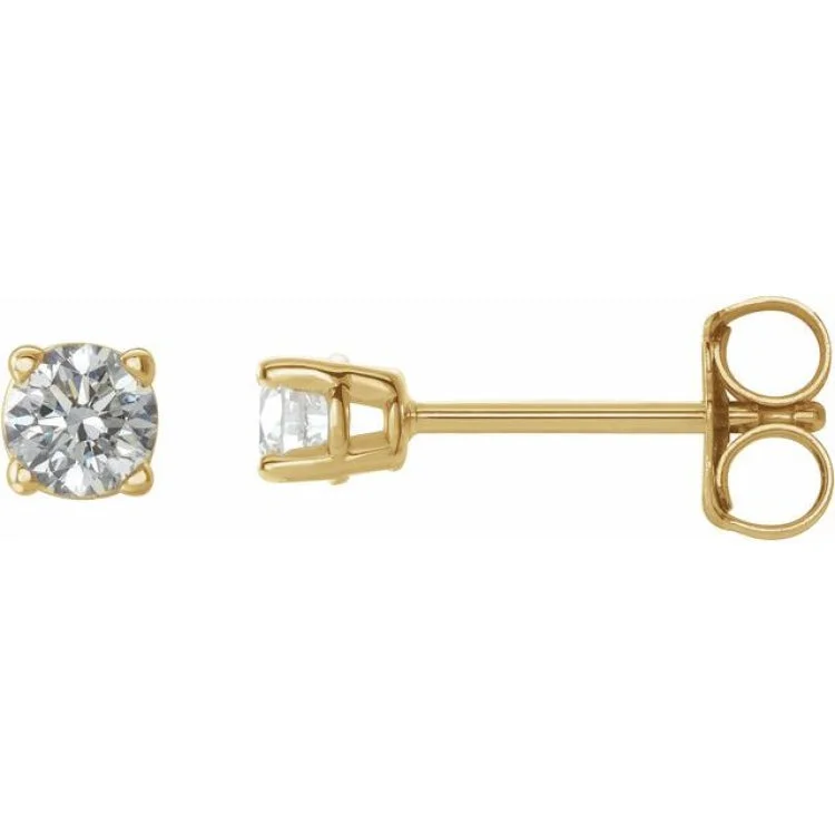 Ladies statement earrings-14K Yellow 1/5 CTW Natural Diamond Stud Earrings