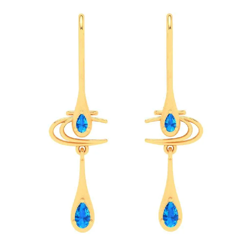 Ladies crystal earrings-18k Enchanting Season Special Gold Earrings