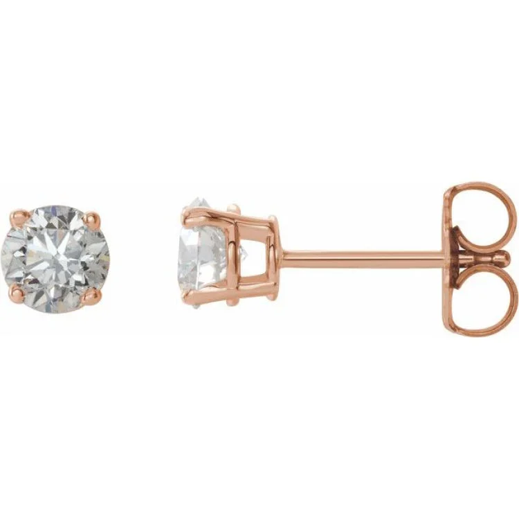 Ladies hoop earrings with diamonds-14K Rose 3/4 CTW Natural Diamond Stud Earrings