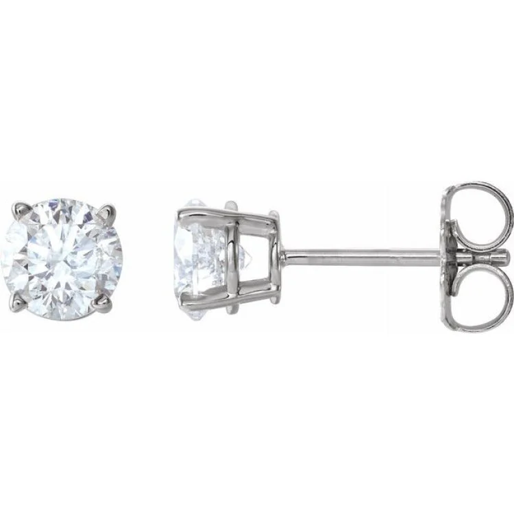 Ladies glamorous diamond earrings-14K White 1 CTW Natural Diamond Stud Earrings