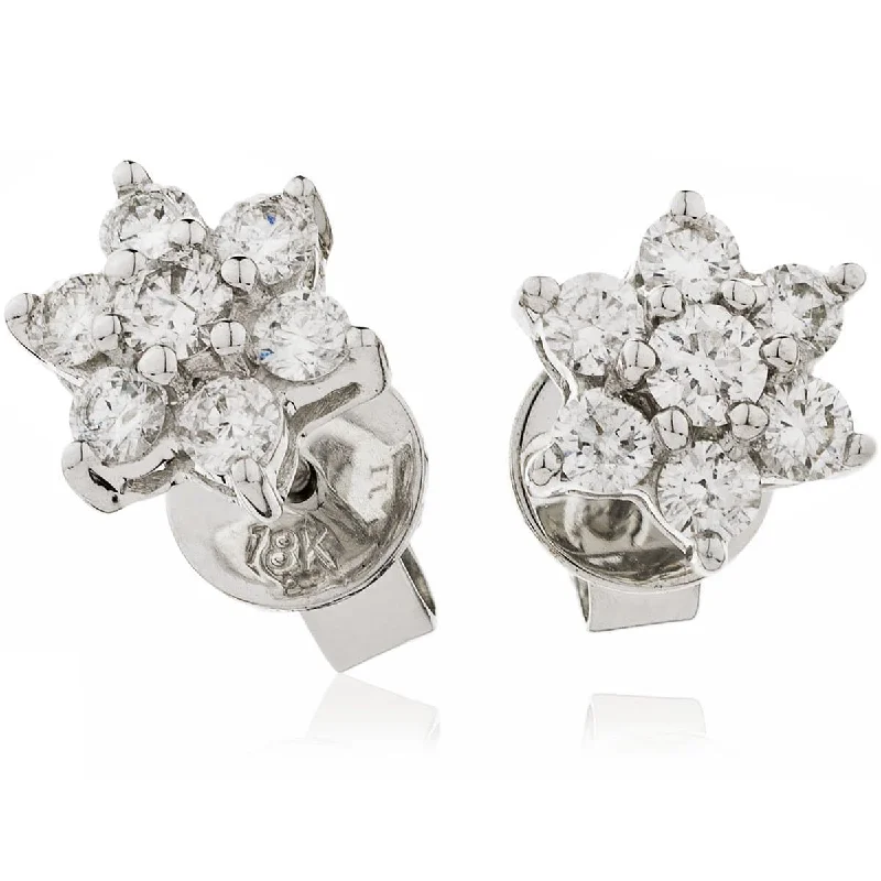 Ladies bold earrings-DIAMOND CLUSTER STUD EARRINGS