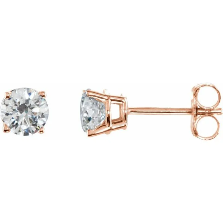 Ladies clip-on earrings-14K Rose 1/5 CTW Natural Diamond Stud Earrings