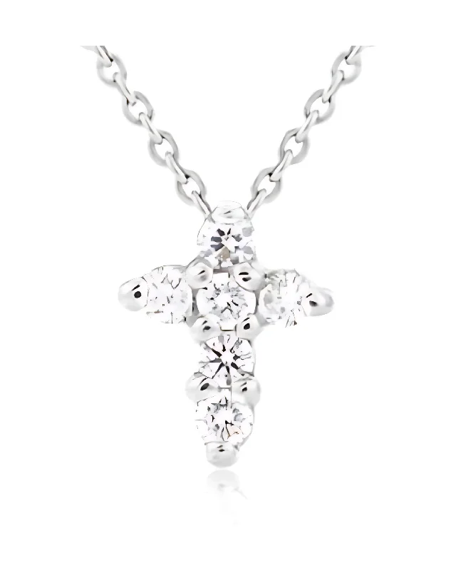 Ladies wedding necklace-Diamond cross pendant 1.00 CT