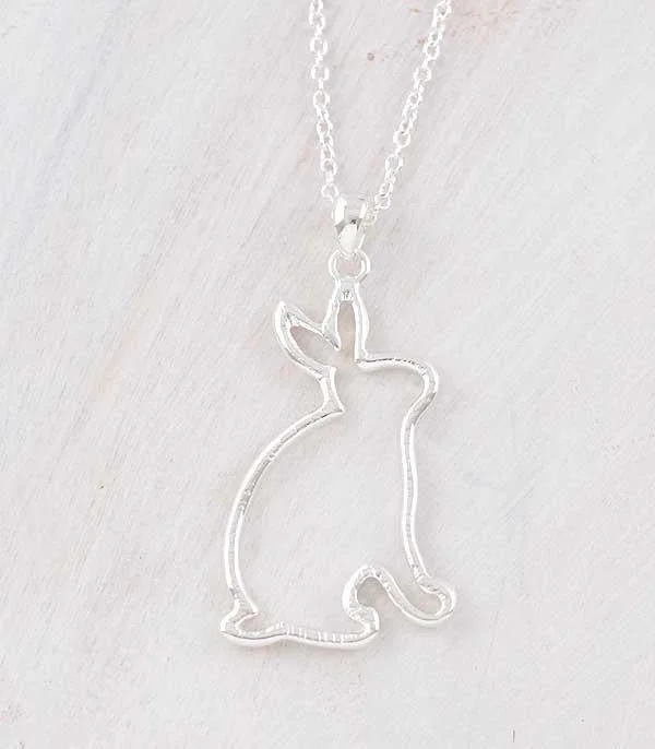 Ladies infinity symbol necklace-Silver Bunny Necklace