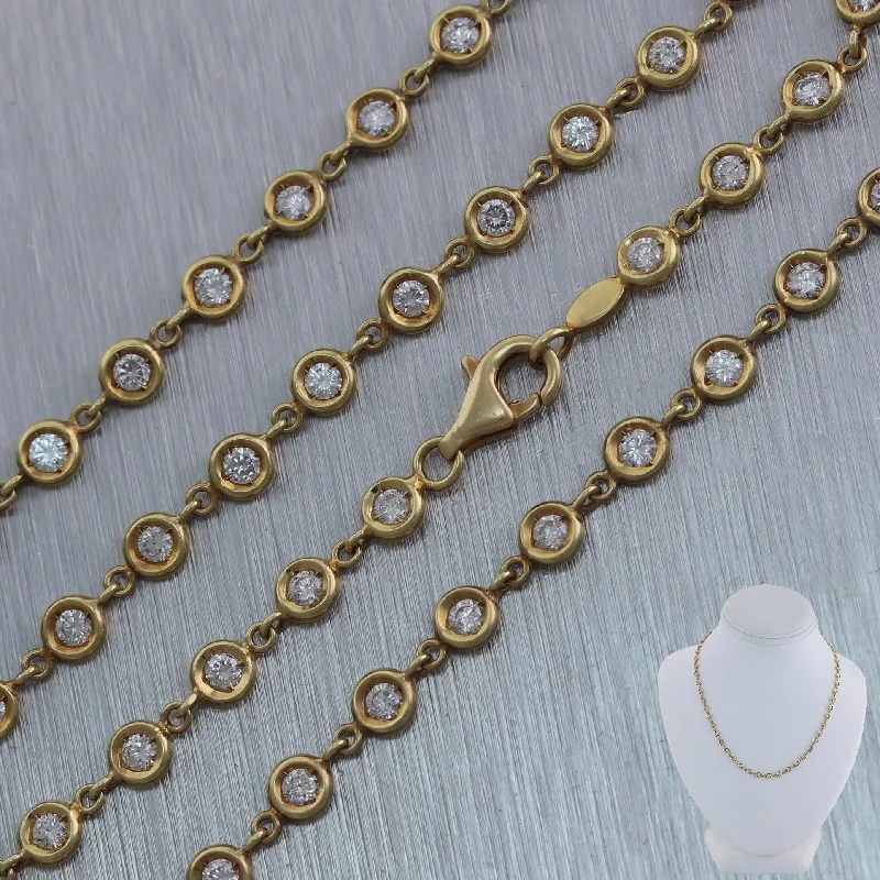 Ladies long necklace-18k Yellow Gold 3.75ctw Diamonds By The Yard 16" Necklace