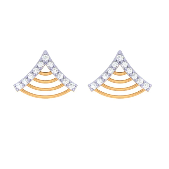 Ladies delicate drop earrings-22KT Triangle-shaped Latest Design Of Gold Earrings