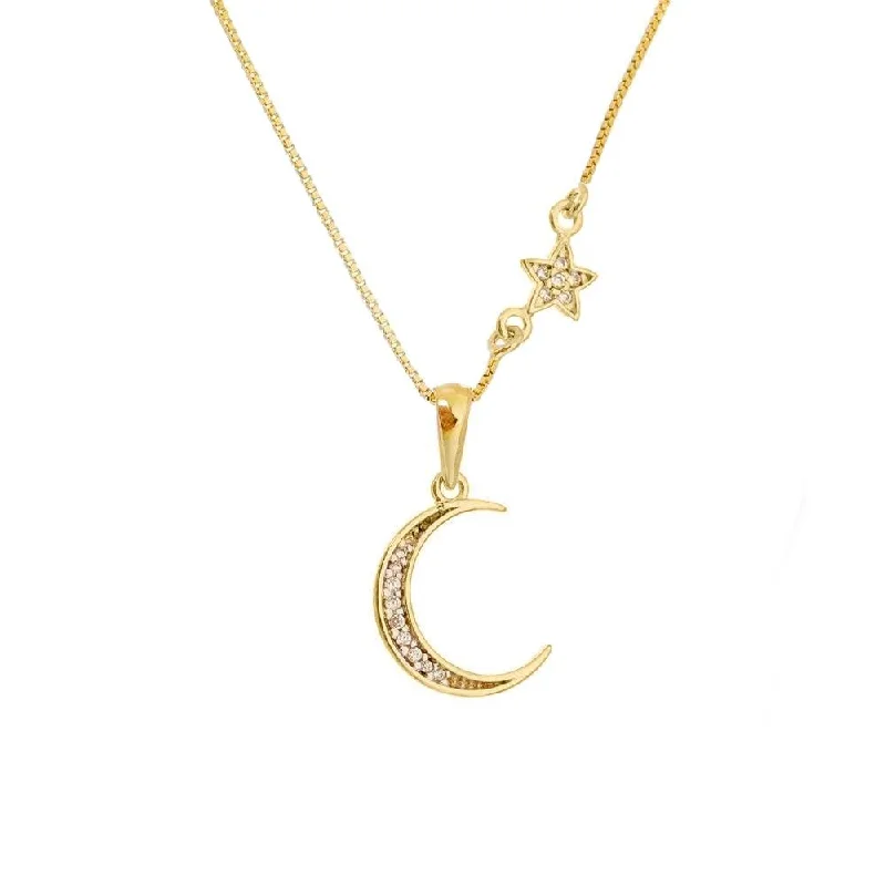 Ladies classic pendant necklace-Crescent Moon Necklace