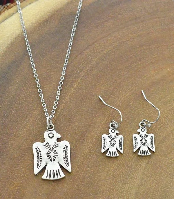 Ladies special occasion necklace-Thunderbird Necklace & Earring Set