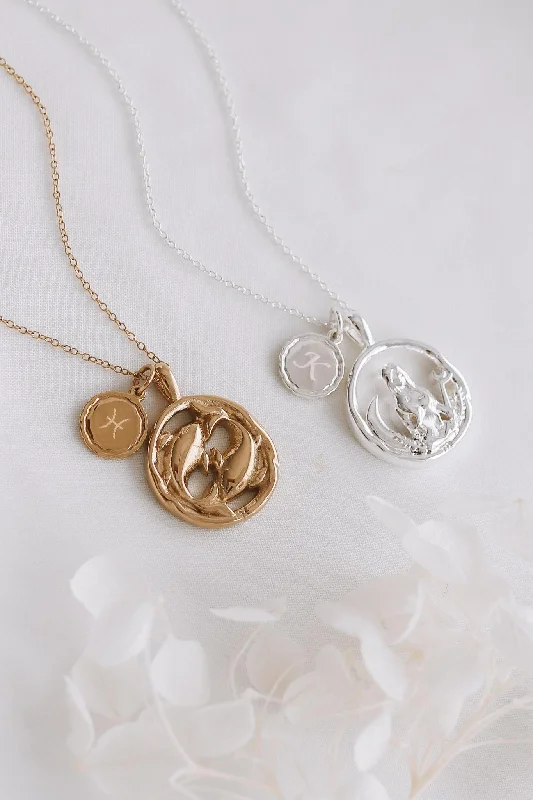 Ladies necklace set-Chloe - Stainless Steel Zodiac Necklace