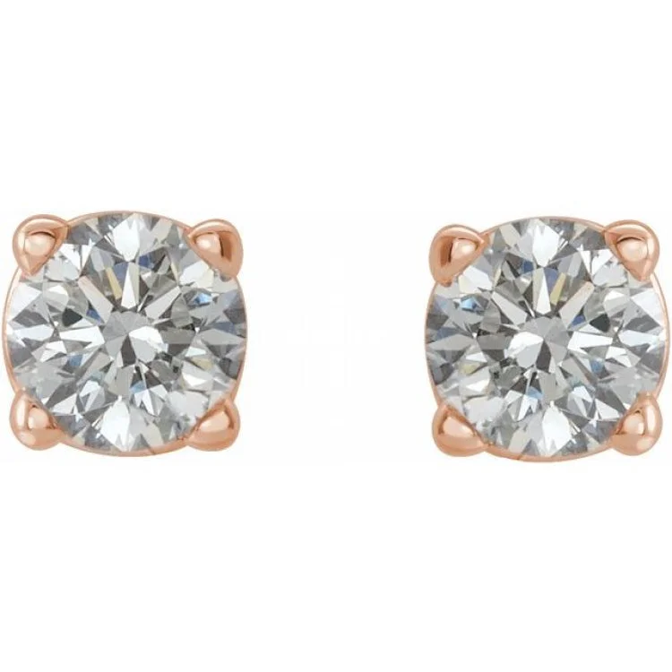 Ladies silver earrings-14K Rose 1/5 CTW Natural Diamond Stud Earrings