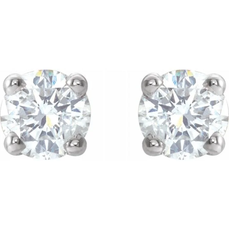 Ladies double hoop earrings-14K White 1/5 CTW Natural Diamond Stud Earrings