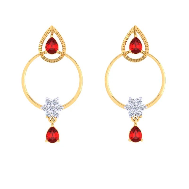 Ladies cubic zirconia earrings-Light-weight Gold Diamond Earrings