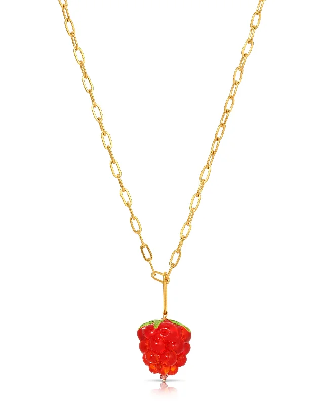 Ladies silver pendant necklace-Frutilla Necklace