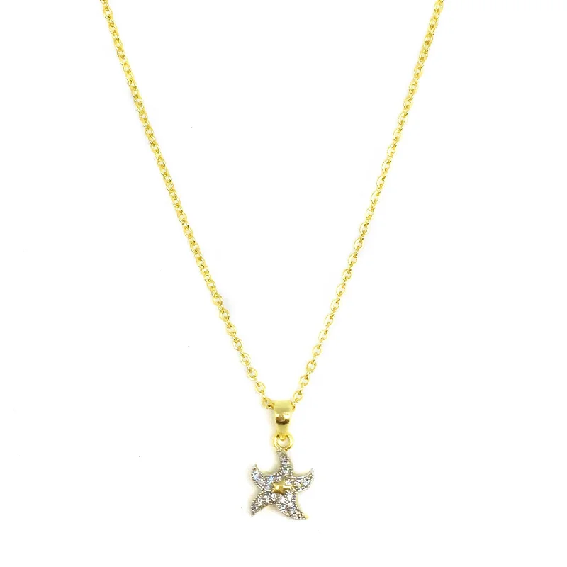 Ladies pearl necklace-Sea Star Necklace