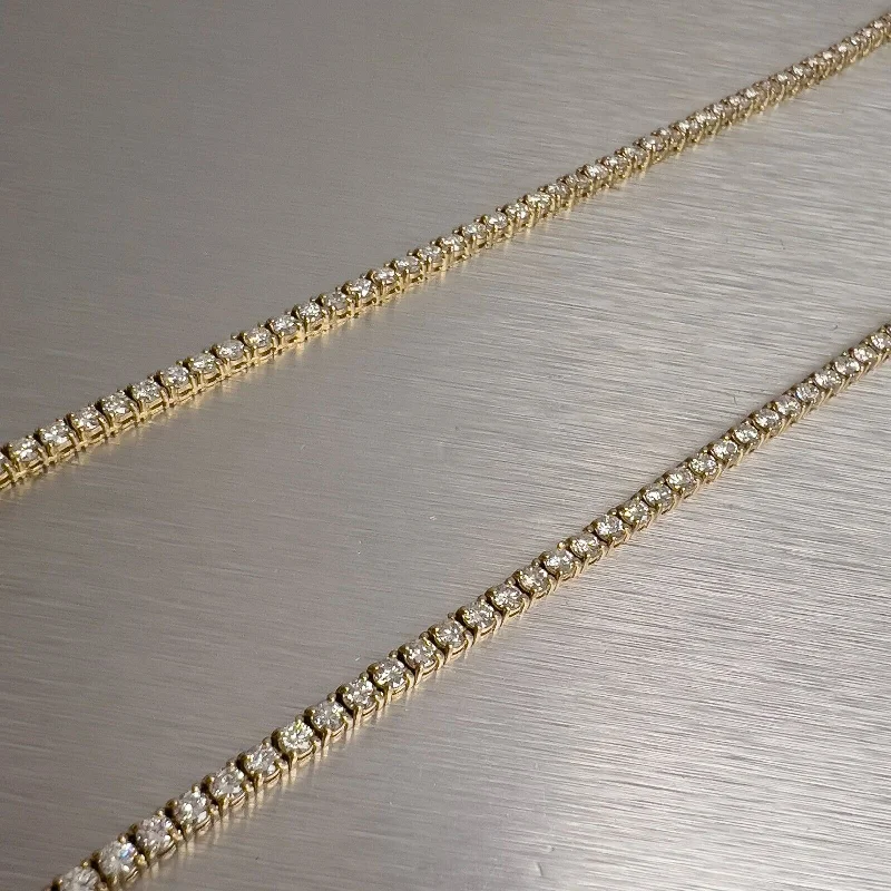 Ladies pendant chain necklace-14k Yellow Gold Diamond Tennis Necklace 8.50ctw G SI1 18.25"