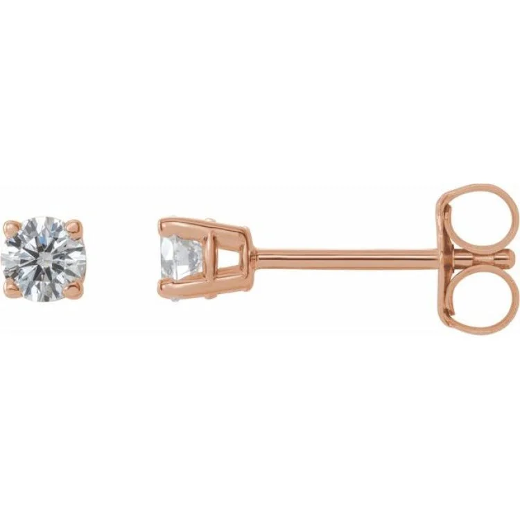 Ladies gold drop earrings-14K Rose 1/4 CTW Natural Diamond Stud Earrings