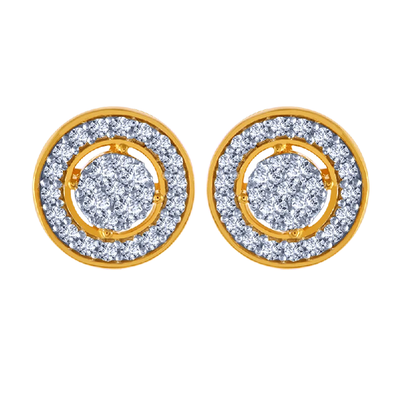 Ladies custom design earrings-18k Elegant Diamond Stud Earrings