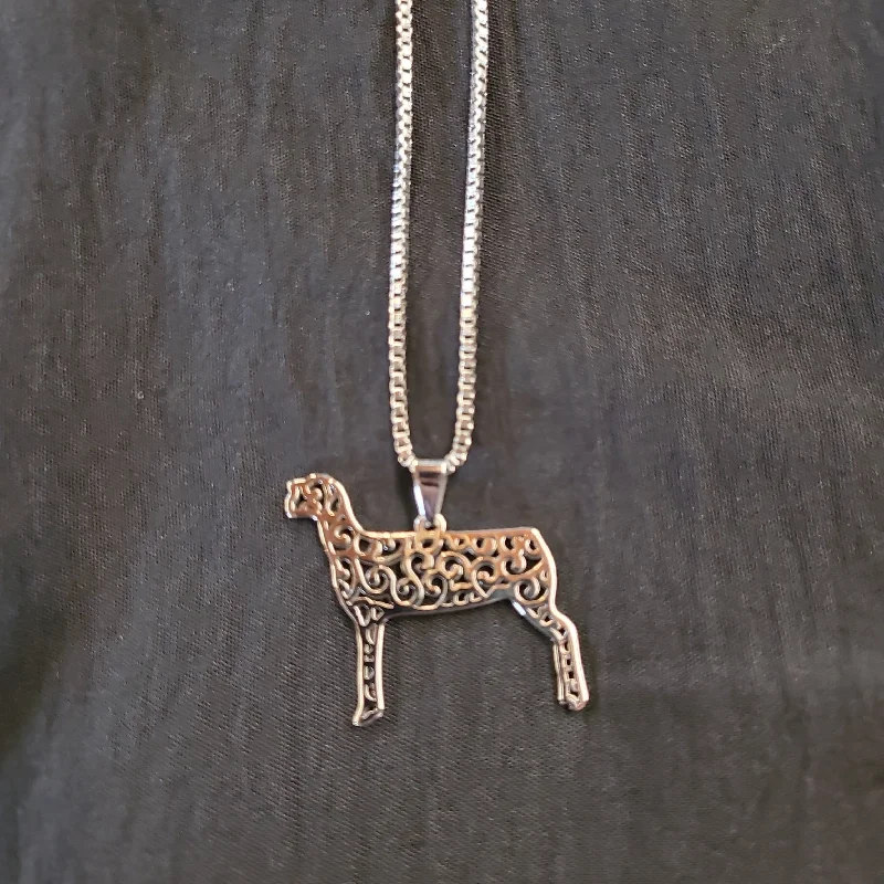 Ladies custom necklace design-Filgree Lamb Necklace