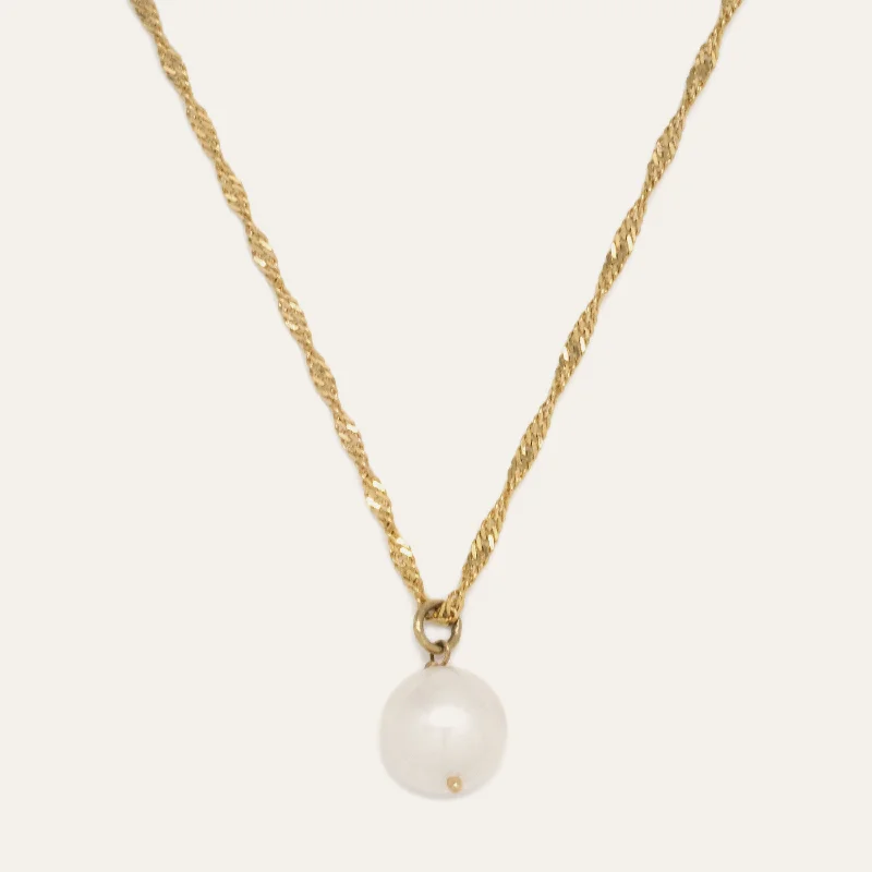 Ladies minimalist necklace-Forever Pearl Necklace