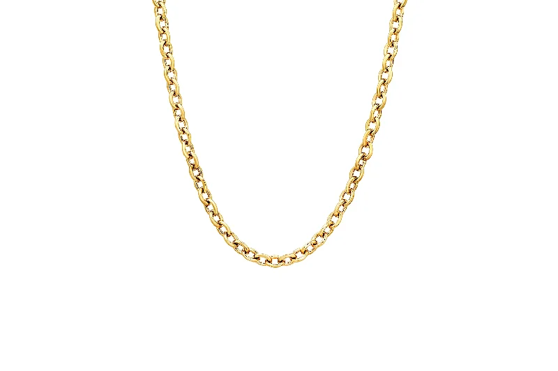 Ladies unique gold necklace-Round Link Chain Necklace