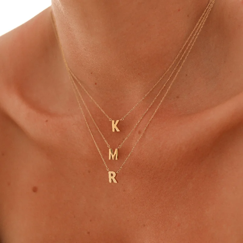 Ladies luxury necklace-Honey - Stainless Steel Letter Initial Necklace