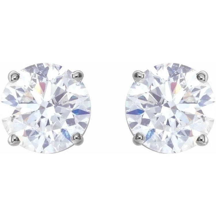 Ladies engagement earrings-14K White 2 CTW Natural Diamond Stud Earrings