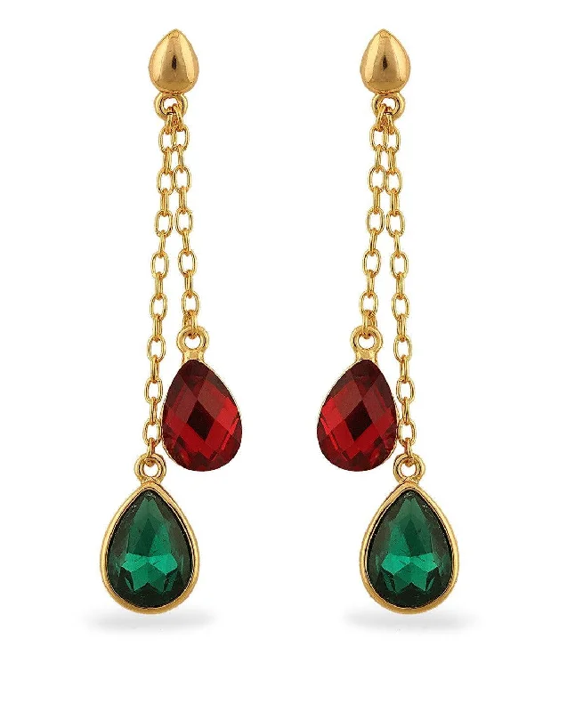 Ladies matching earrings-Trendy Stone hanging Earring