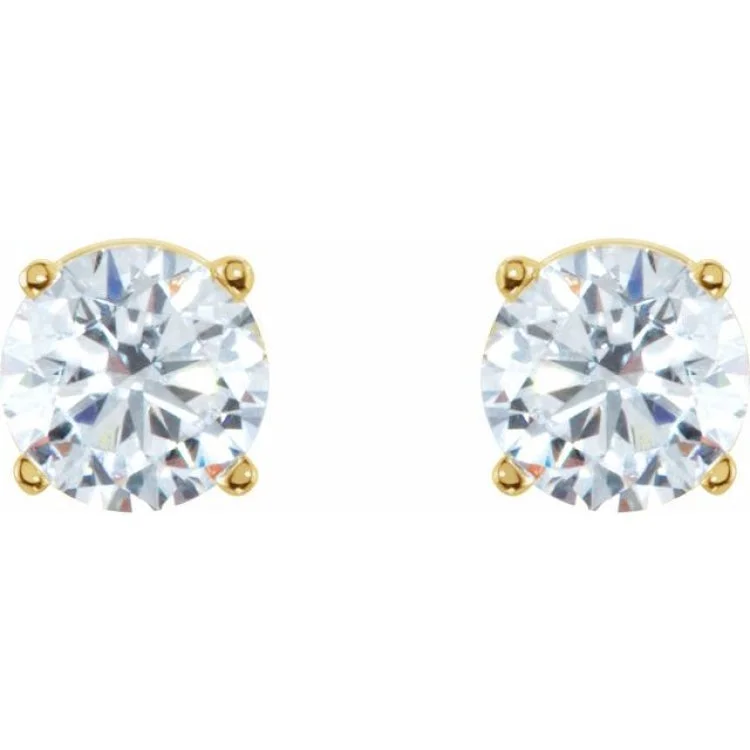 Ladies custom design earrings-14K Yellow 2 CTW Natural Diamond Stud Earrings