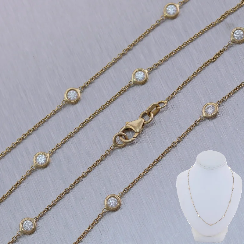 Ladies fashion necklace-14k Yellow Gold 1.20ctw Diamonds By The Yard 18" Necklace