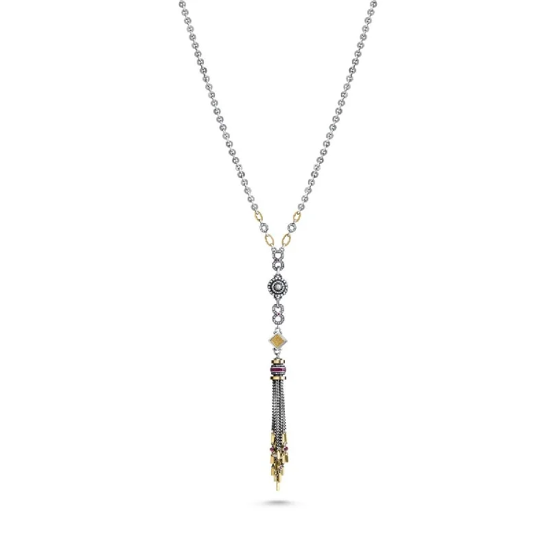 Ladies large stone necklace-Tassel Art Deco Necklace