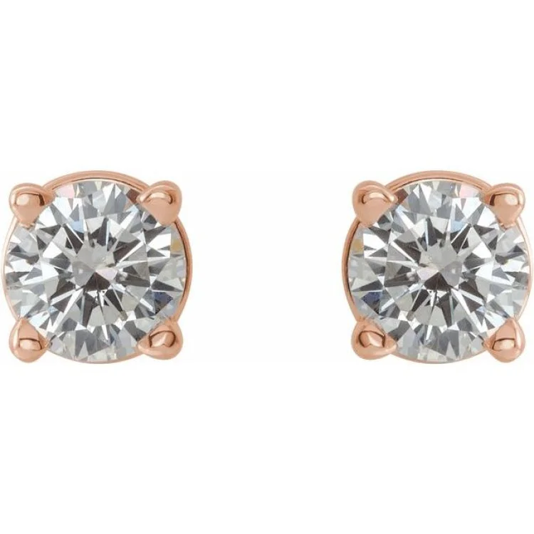 Ladies multi-layered earrings-14K Rose 1/3 CTW Natural Diamond Stud Earrings