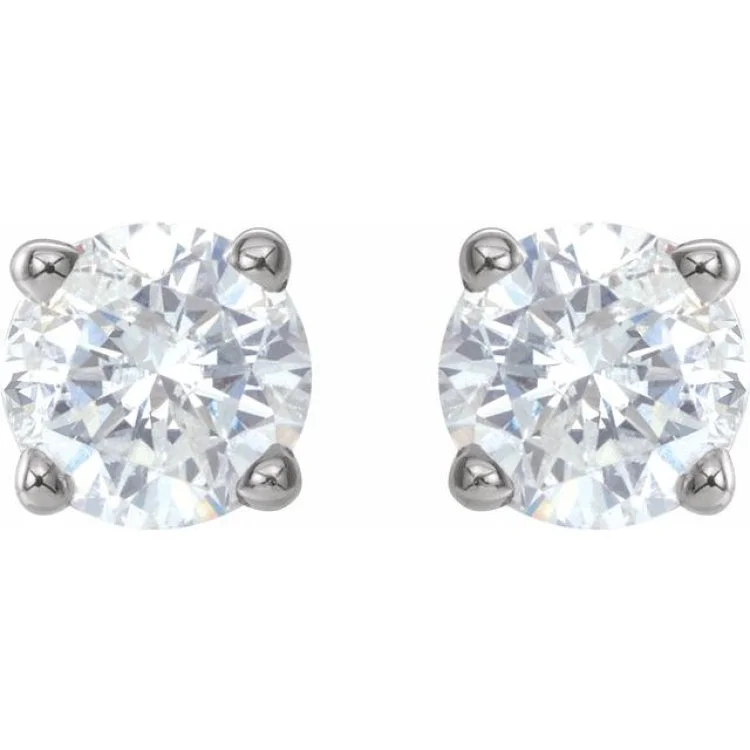 Ladies colored gemstone earrings-14K White 3/4 CTW Natural Diamond Stud Earrings