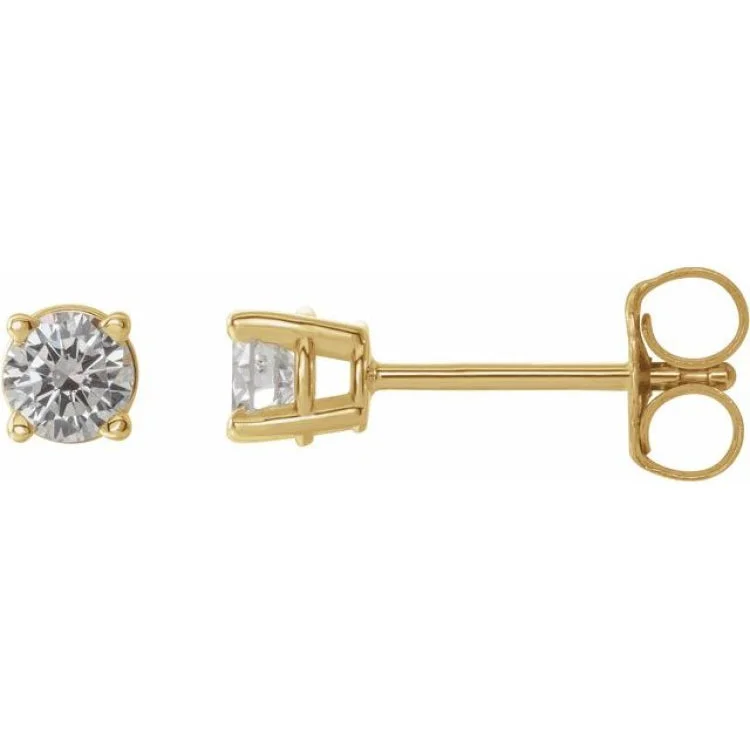 Ladies cubic zirconia stud earrings-14K Yellow 1/3 CTW Natural Diamond Stud Earrings