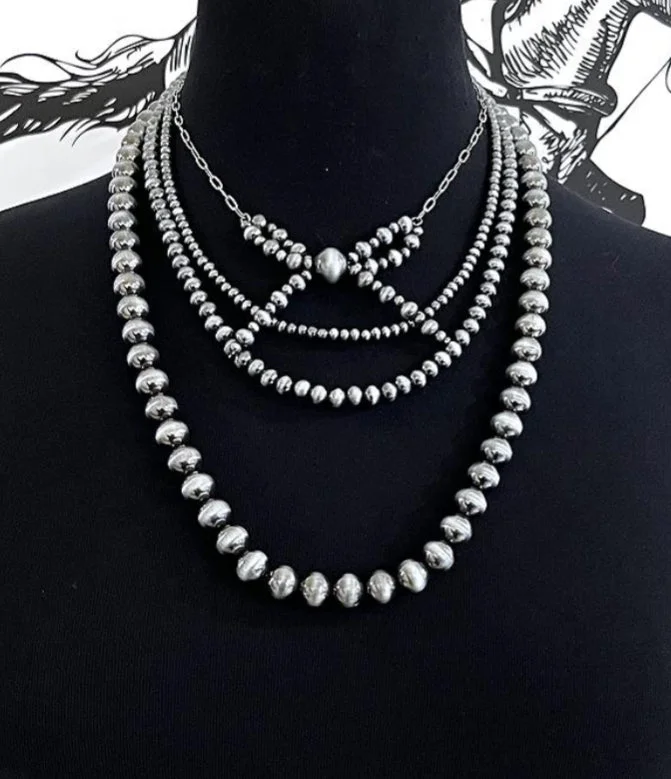 Ladies diamond chain necklace-Faux Navajo Pearl Bow Necklace Bundle