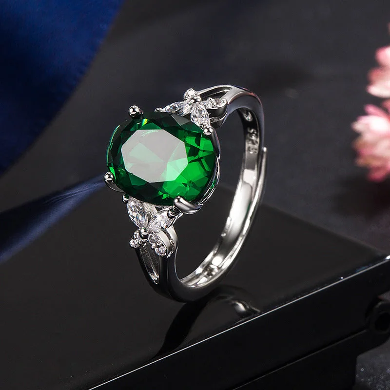 Emerald Ring [White Gold Color]]