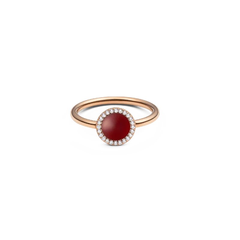 Ladies birthstone engagement ring-Audrey Ring Red Agathe Rose Gold