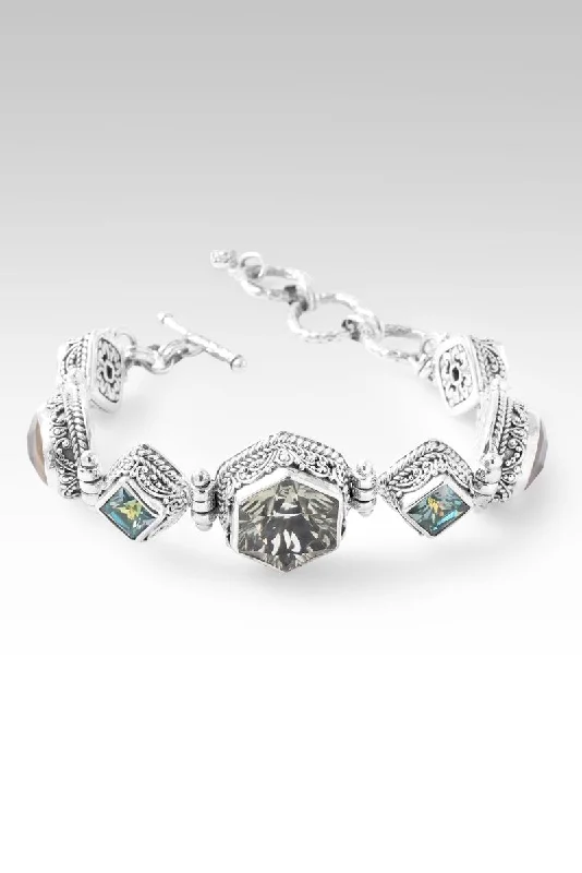 Ladies personalized bracelet-Floral Harmony Bracelet™ in Abalone