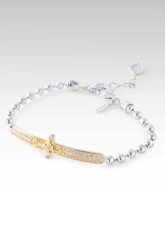 Ladies cuff bracelet-Message of Hope Bracelet™ in White Zircon