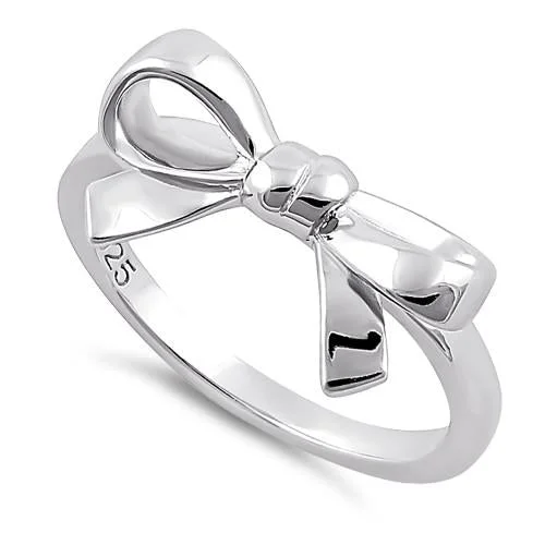 Ladies wedding ring-Sterling Silver Bow Ring