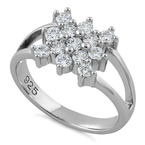 Ladies adjustable ring-Sterling Silver Elegant CZ Ring