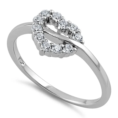 Ladies birthstone ring-Sterling Silver Heart CZ Ring