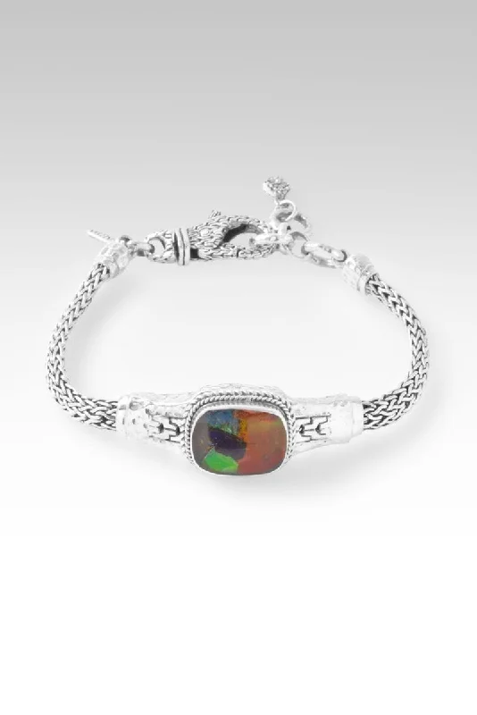 Ladies gold bracelet-Fear Not Bracelet™ in Ammolite Triplet