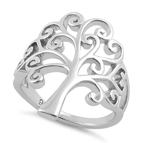 Ladies antique ring-Sterling Silver Tree of Life Ring