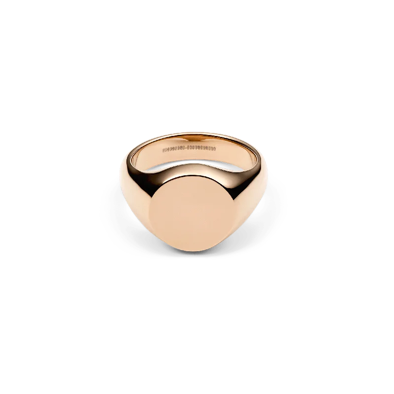 Ladies ring with diamonds-Classic Signet Ring Rose Gold