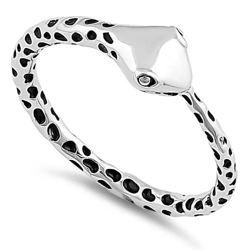 Ladies antique ring-Sterling Silver Full Circle Snake Ring