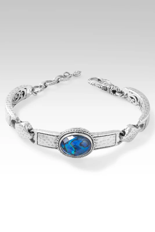 Ladies luxury tennis bracelet-Light of My Presence Bracelet™ in Bali Waters Abalone & Quartz Triplet