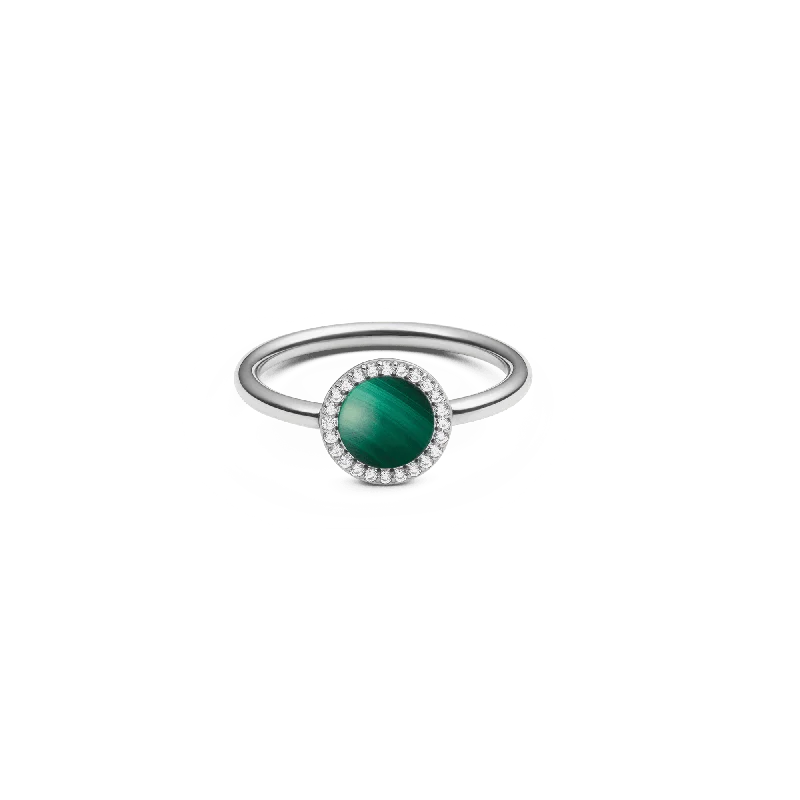 Ladies fashion statement ring-Audrey Ring Malachite Silver